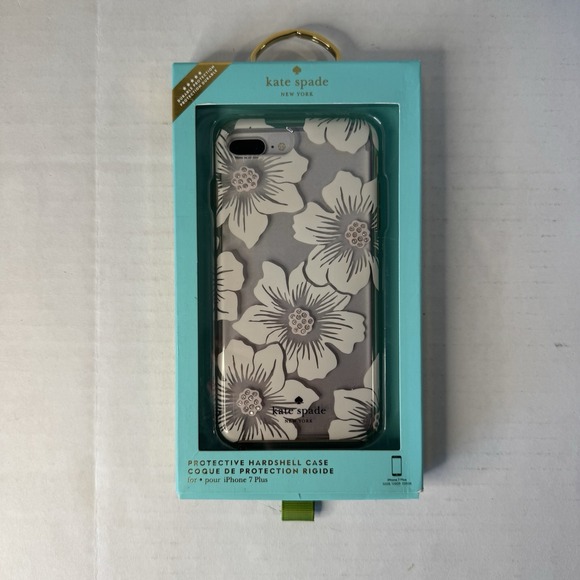 Kate Spade New York Phone‎ Case Apple iPhone 7 Plus White Clear Jeweled Flowers - Picture 1 of 6
